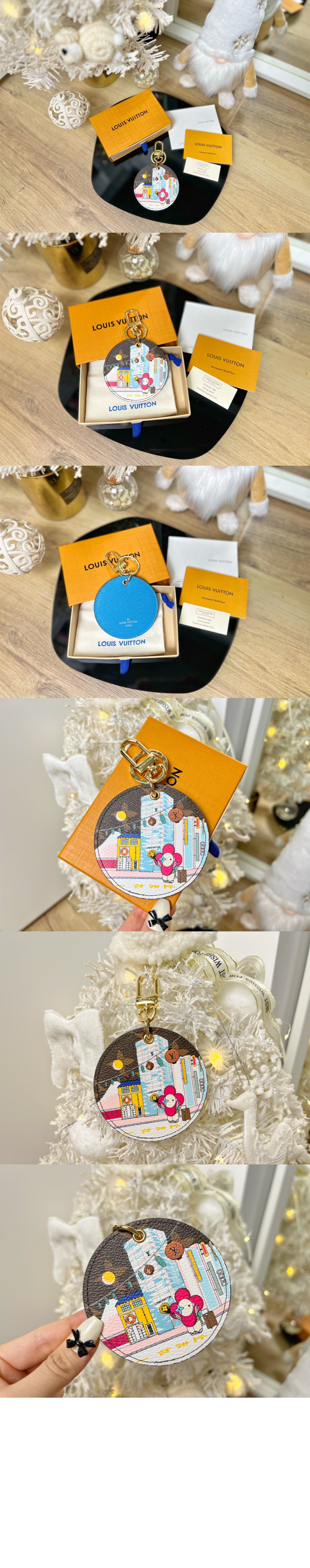 루이비통 일러스트 Xmas 도쿄 백 참 & 키 홀더 M00881