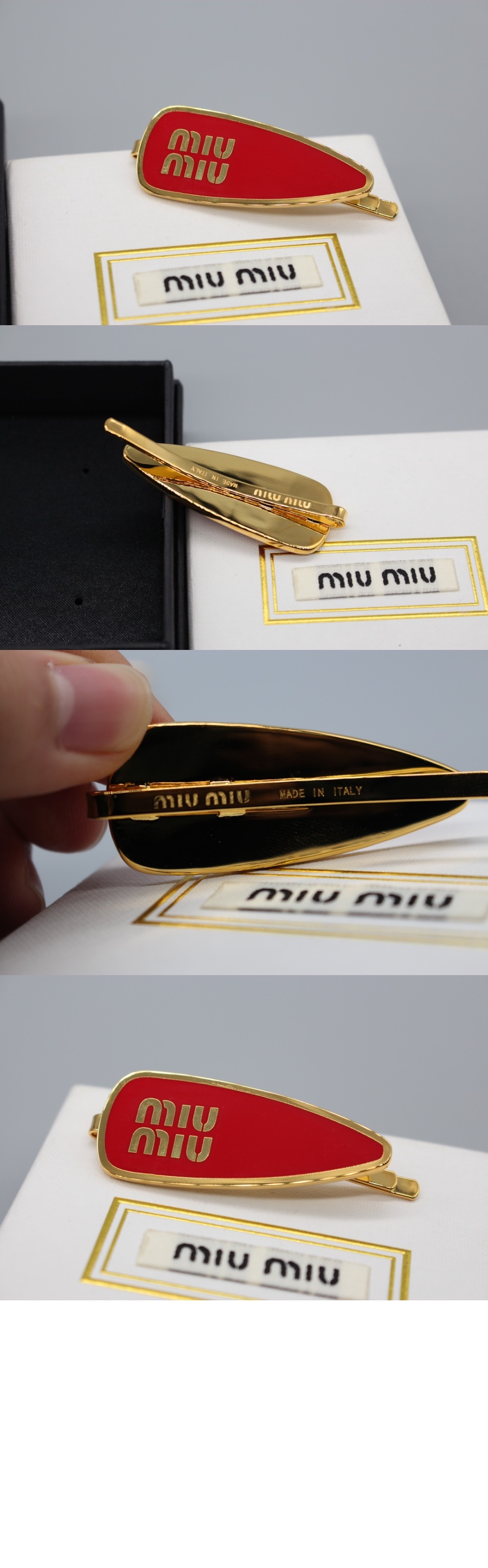 미우미우 에나멜 메탈 헤어 5IF147 490000