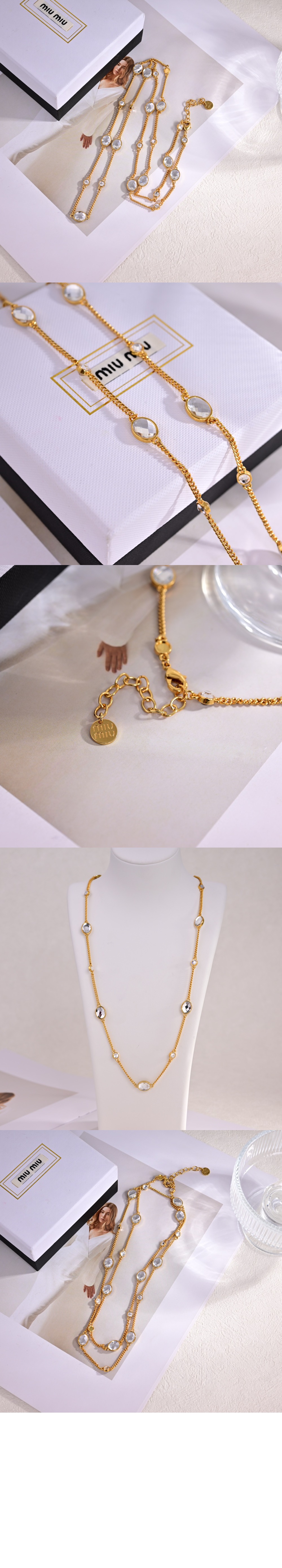 미우미우 메탈 및 인조 진주 목걸이 5IC118