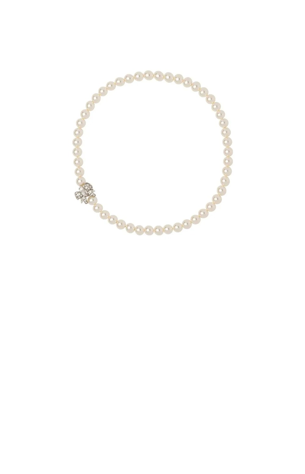 미우미우 인조 진주 장식 메탈 목걸이 5JC624