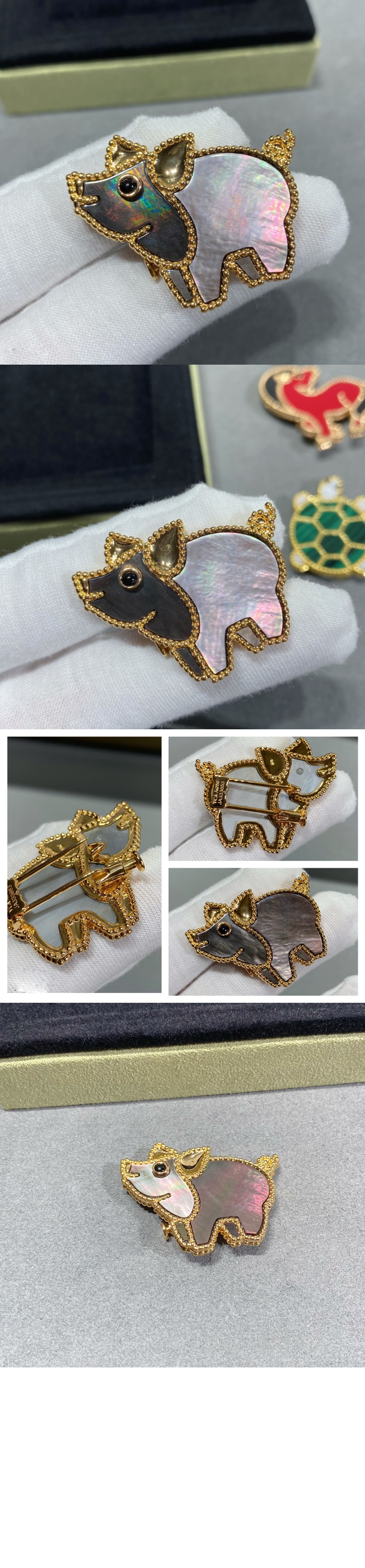 반클리프 럭키 애니멀 피그 클립 7UO00