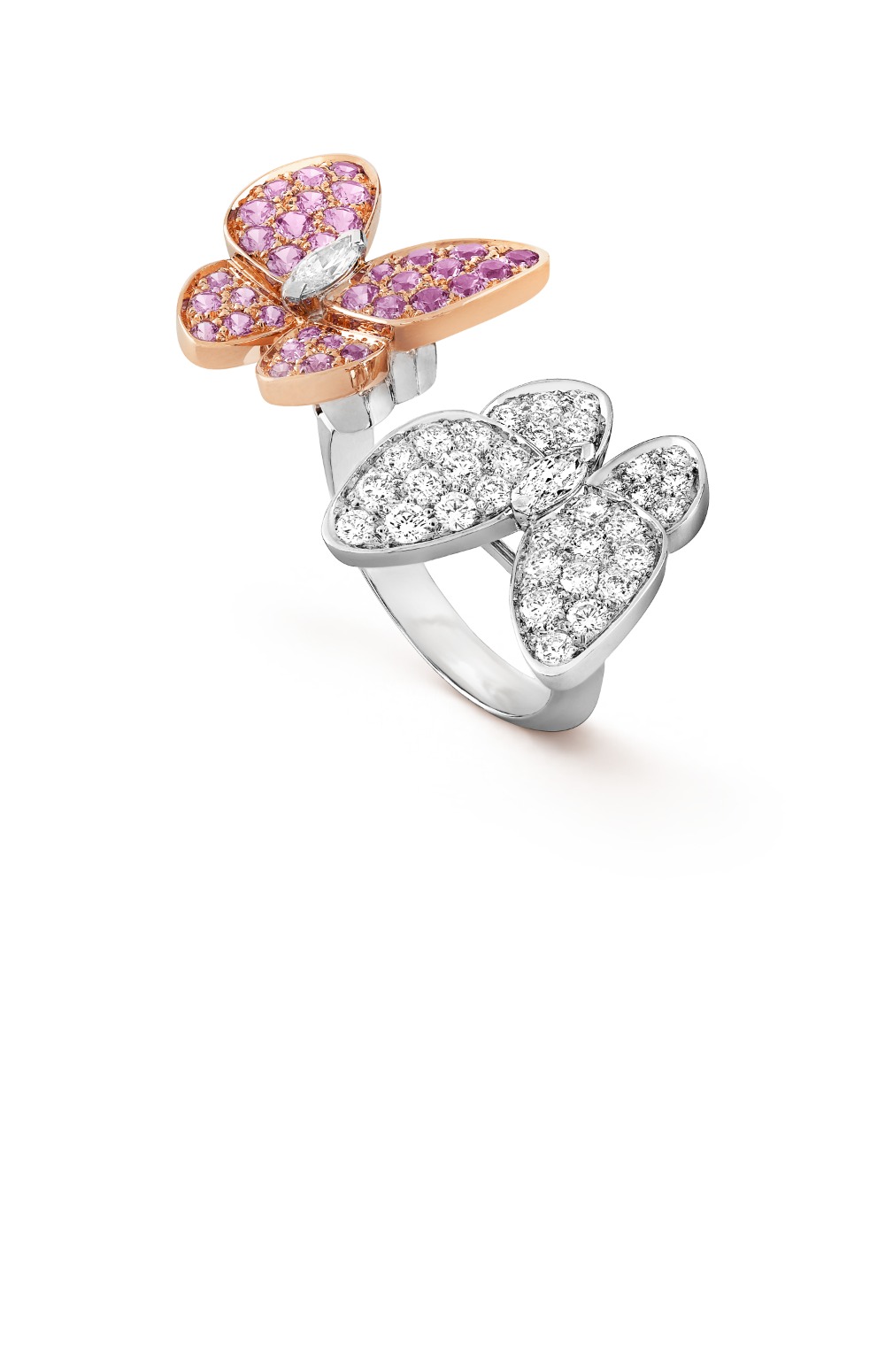 반클리프 앤 아펠 투 버터플라이 비트윈 더 핑거 링 3M500