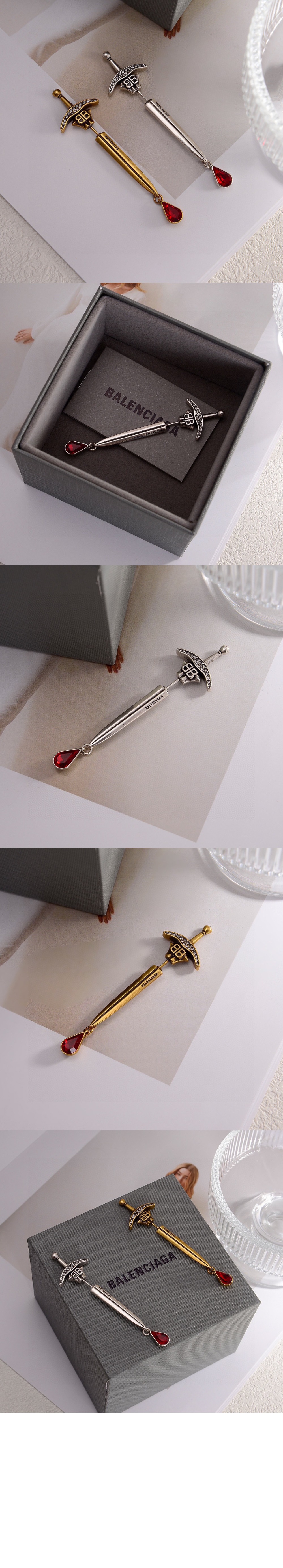 발렌시아가 Goth Sword 귀걸이 695011