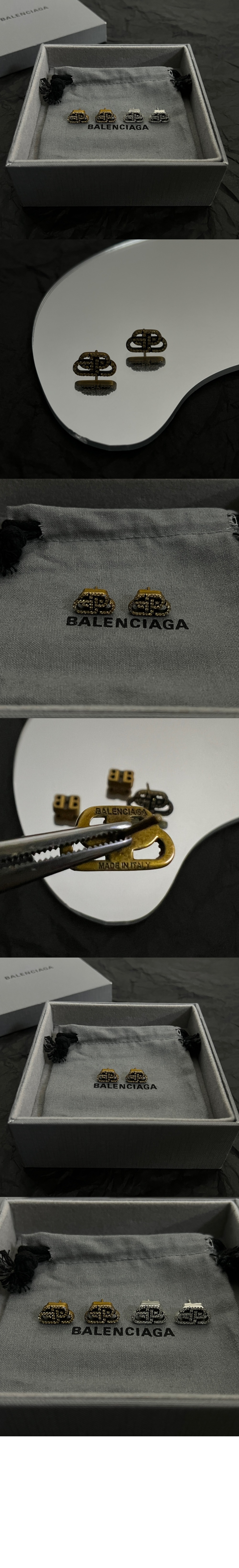 발렌시아가 Bb Xs 스터드 귀걸이 실버 624203