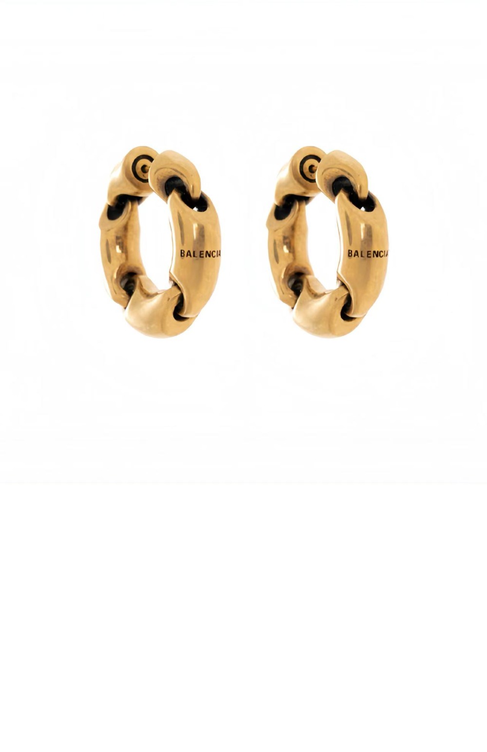 발렌시아가 인그레이빙 로고 후프 귀걸이 741590
