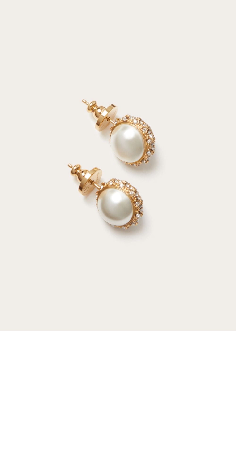 발렌티노 크리스털 펄 메탈 이어링