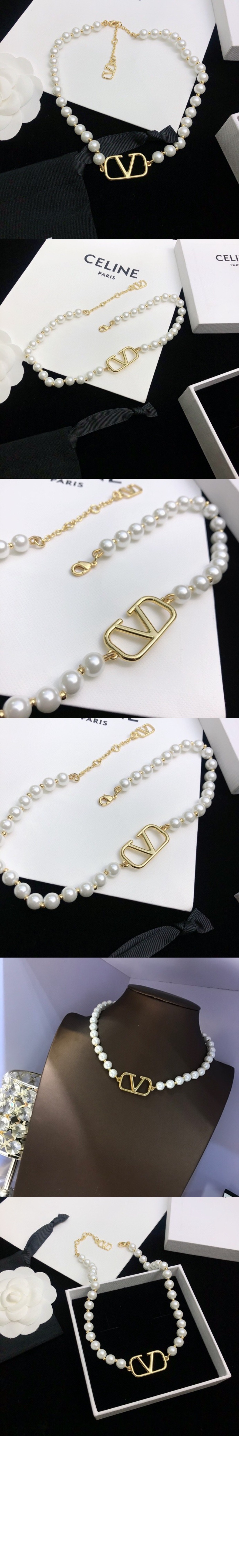 발렌티노 펄 비즈 네크리스