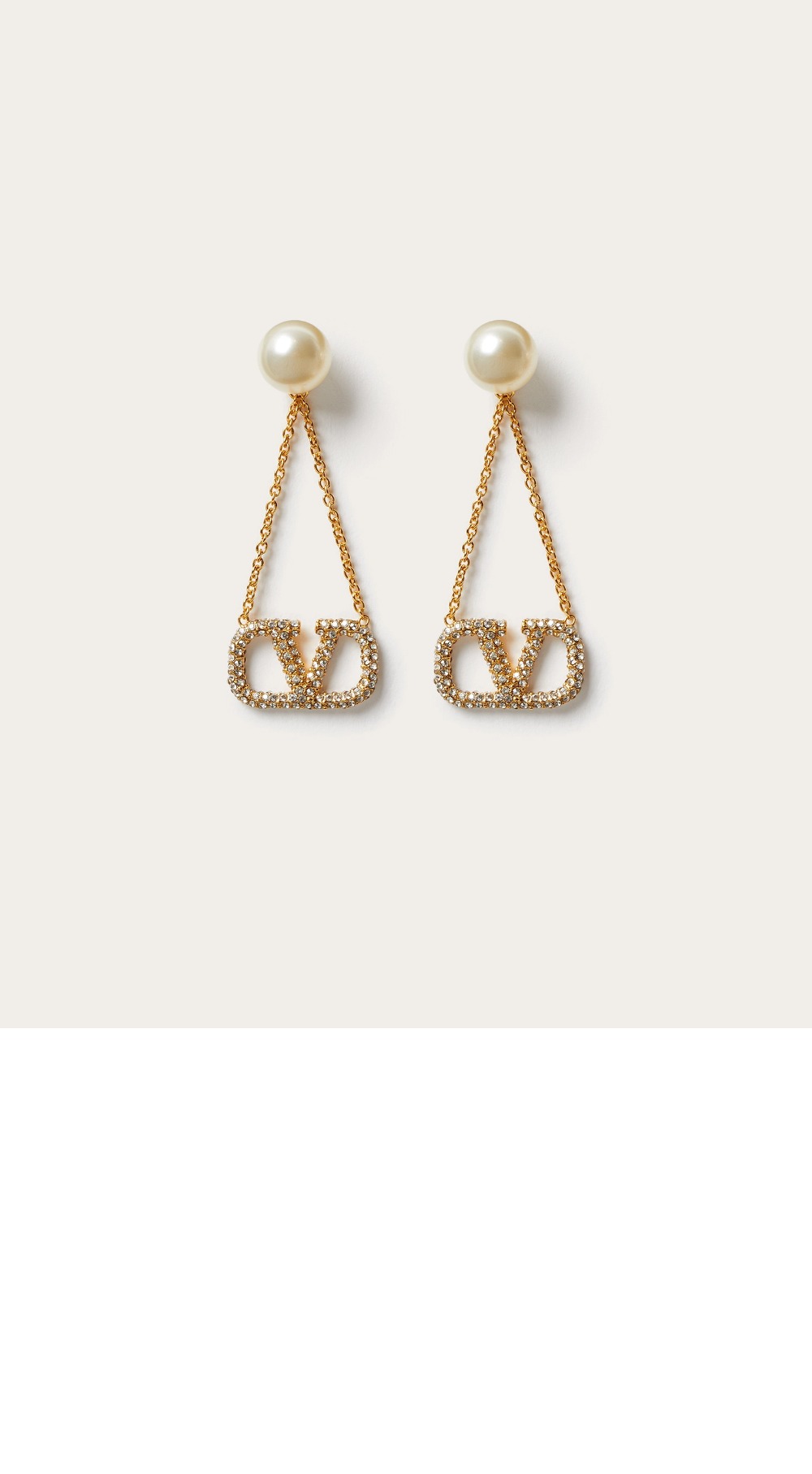 발렌티노 모조 진주와 큐빅 이어링