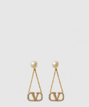 발렌티노 모조 진주와 큐빅 이어링