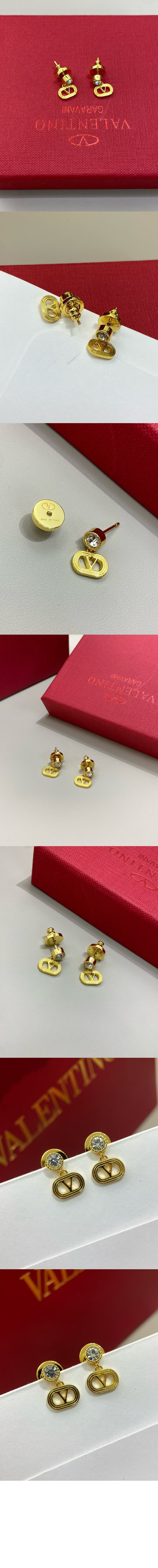 발렌티노 크리스털 메탈 이어링 7W2J0A