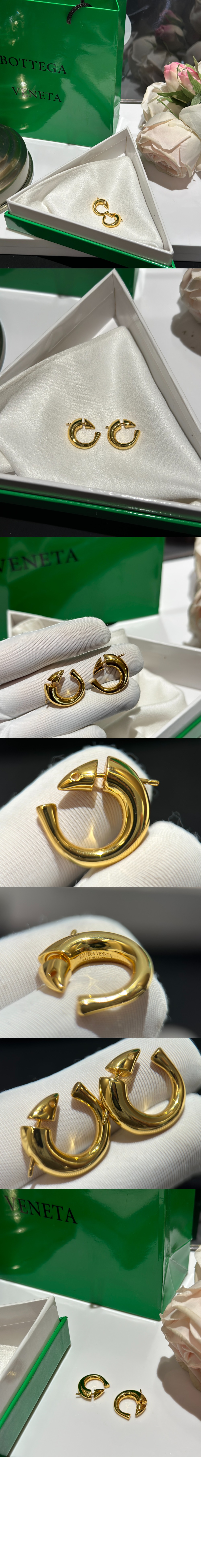 보테가베네타 골드사르딘 후프 이어링 765249