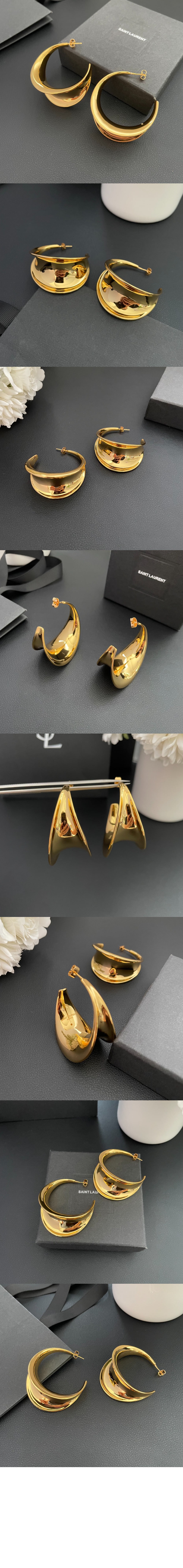 생로랑 메탈 소재의 후프 이어링 787943