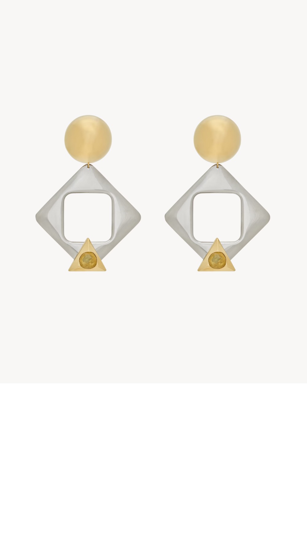 생로랑 레진과 메탈 소재의 기하학적인 이어링 792033