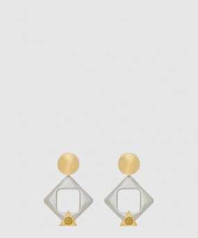 생로랑 레진과 메탈 소재의 기하학적인 이어링 792033