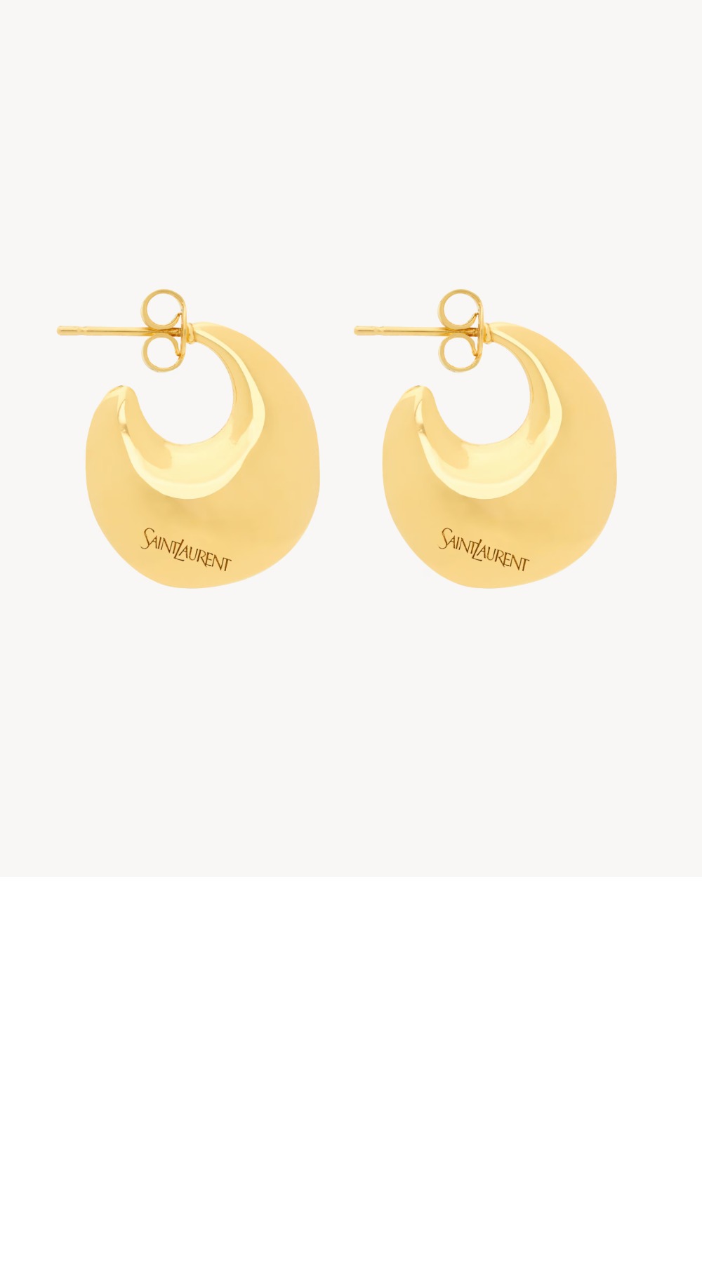 생로랑 메탈 티어드롭 후프 이어링 823709
