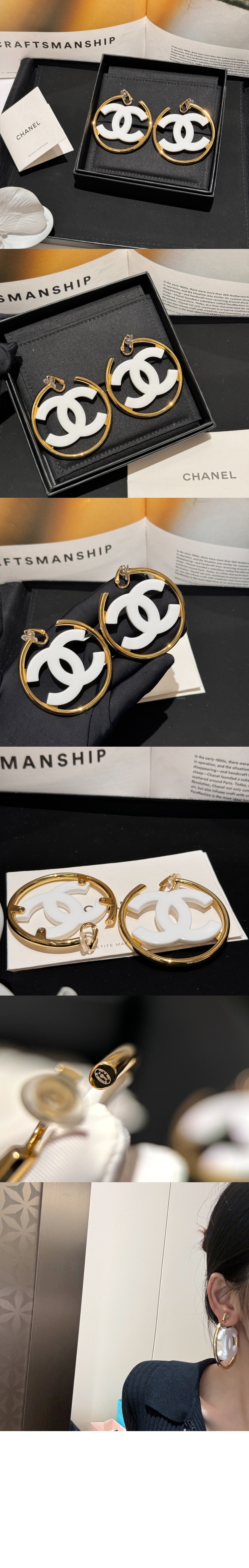 샤넬 클립온후프 귀걸이 ABD157