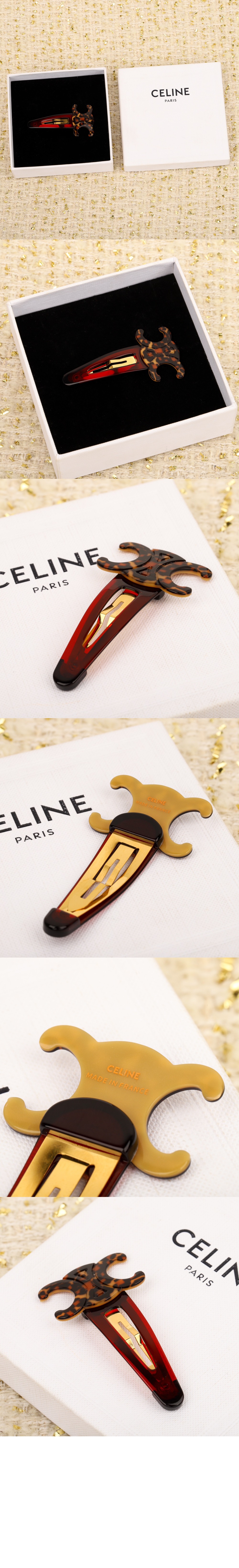 셀린느 라지 트리옹프 스냅 헤어 클립 460PT6