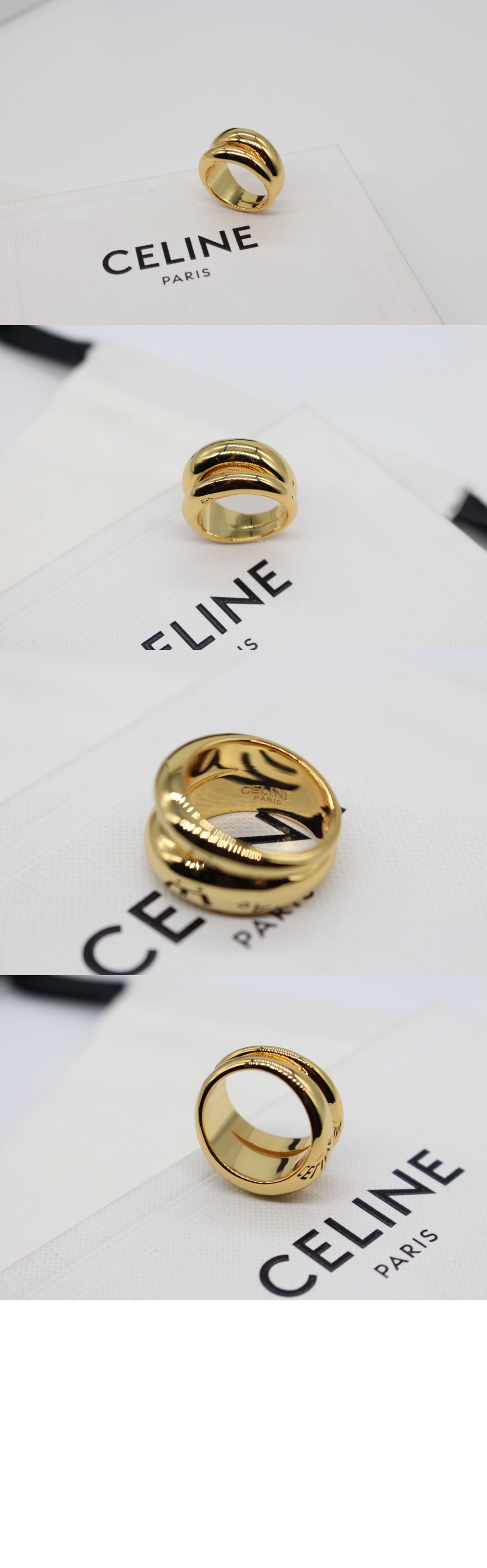 셀린느 금박 황동 추상 모양 반지 460TI6