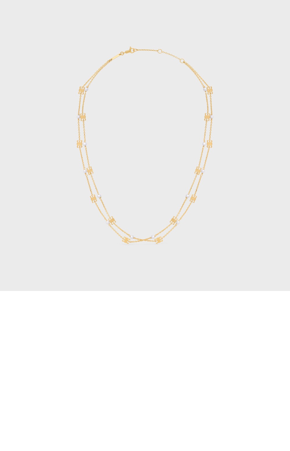 셀린느 트리옹프 펄 더블 목걸이 460PK6