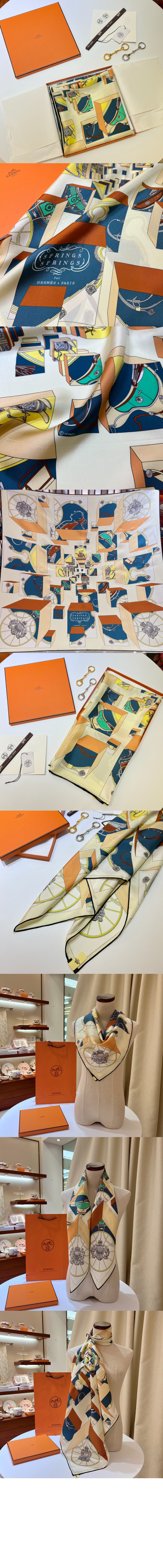 에르메스 Jumping Spring 스카프 90