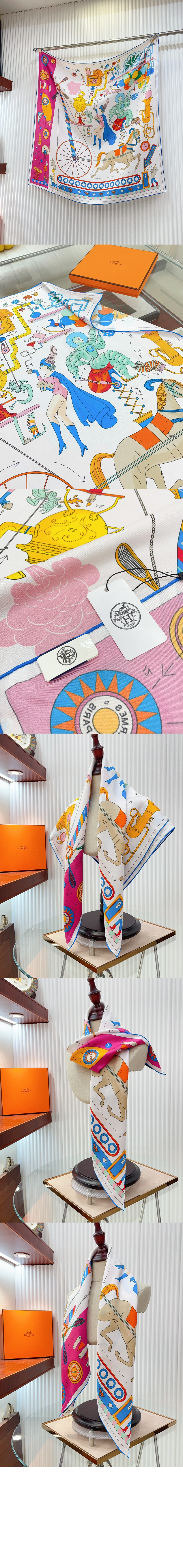 에르메스 Afternoon Tea for Two 스카프 90