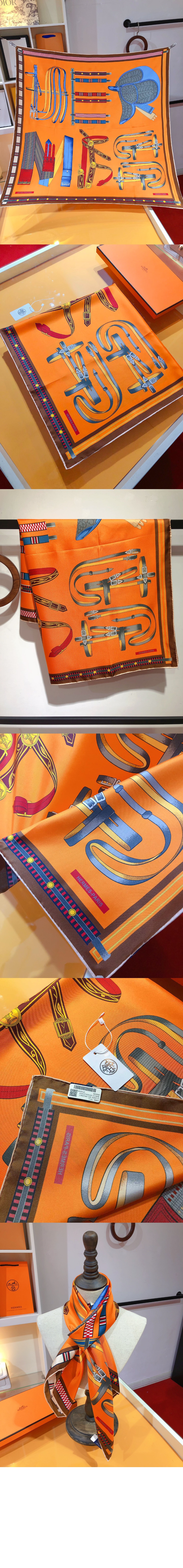 에르메스 Planifleurs 스카프 90