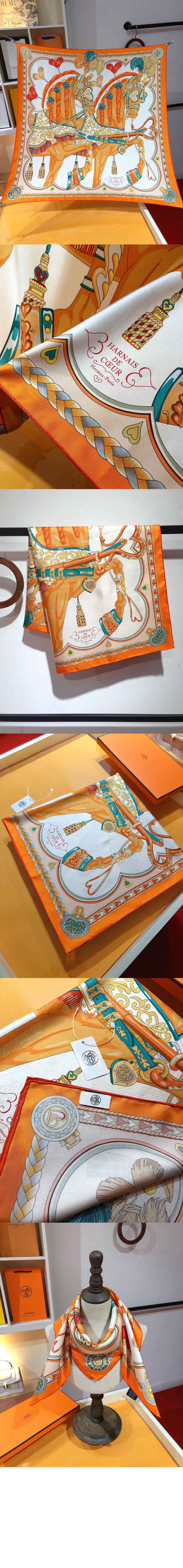 에르메스 Harnais de Coeur 스카프 90