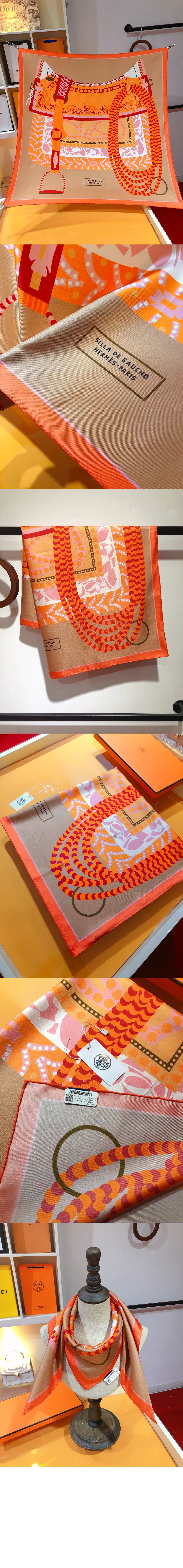 에르메스 Silla de Gaucho 스카프 90