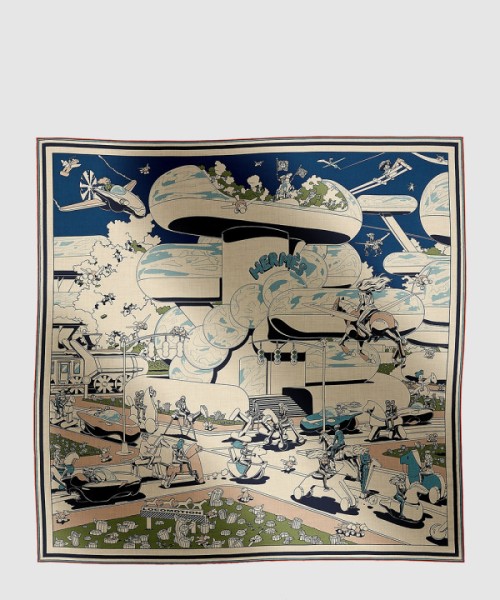 에르메스 Les Roues de Phaeton Bandana 숄140