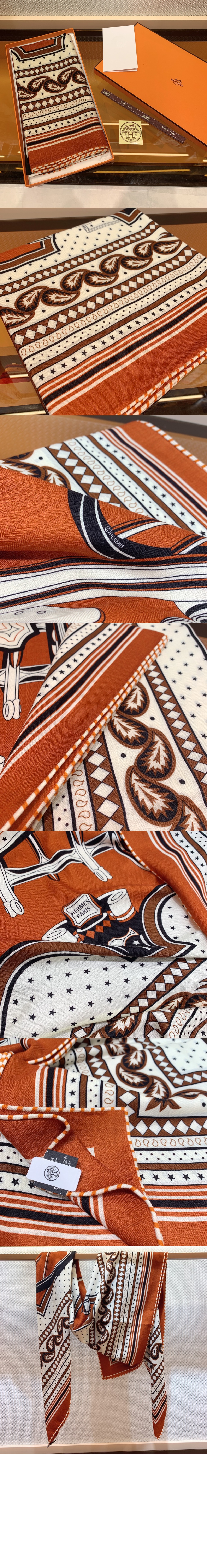 에르메스 Les Roues de Phaeton Bandana 숄140