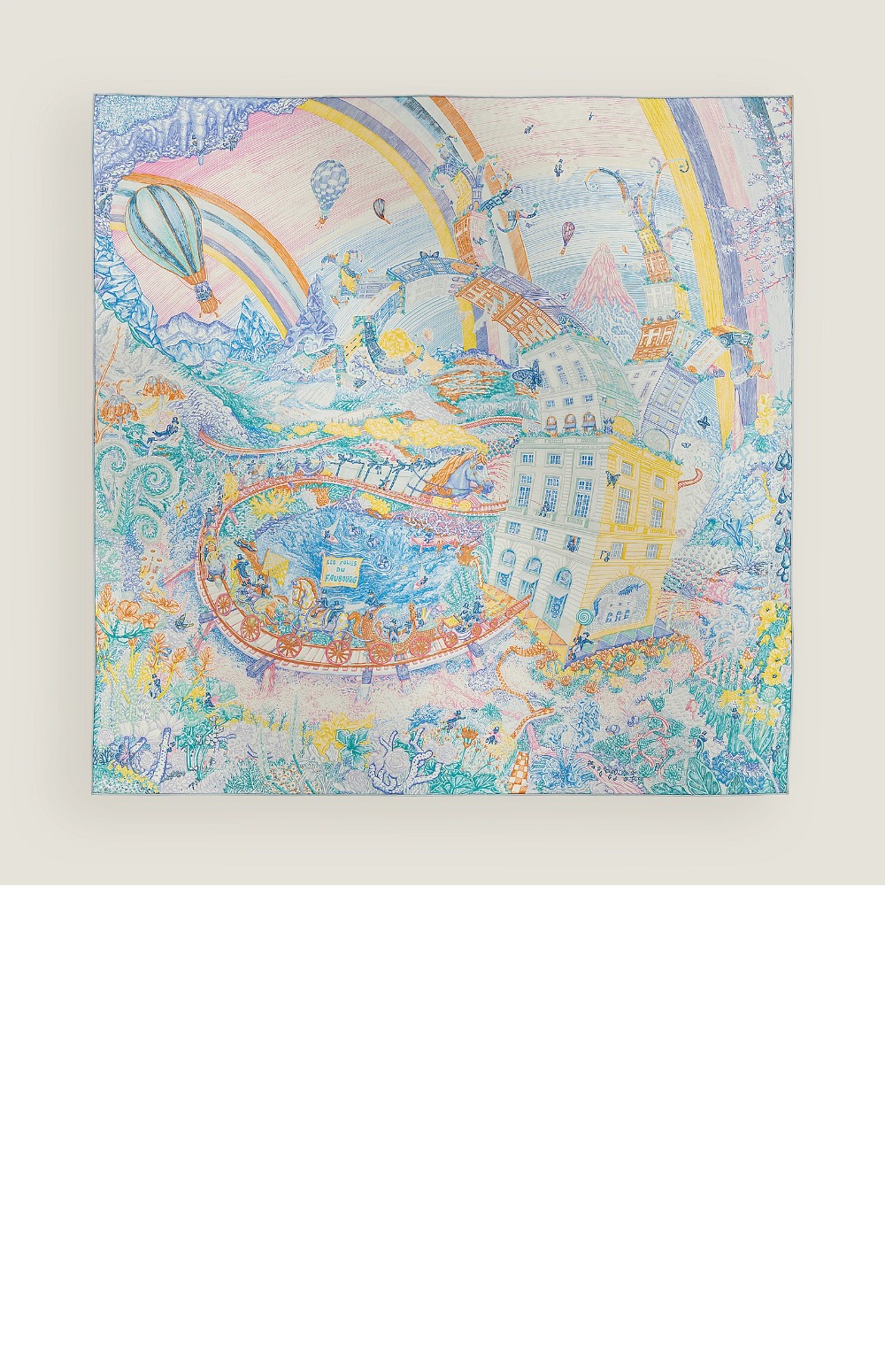 에르메스 Les Folies du Faubourg 스카프 90