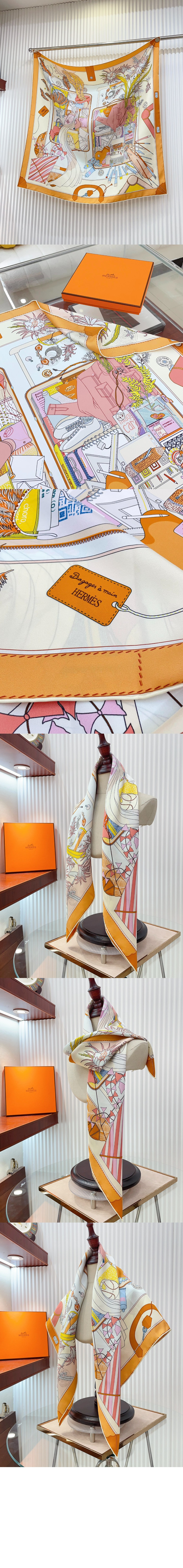 에르메스 Bagage a Main 스카프 90