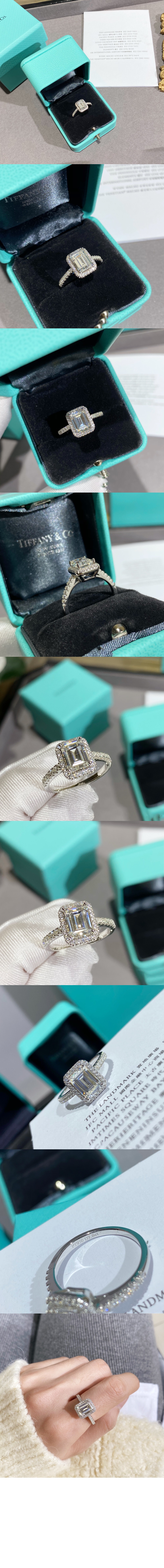 티파니앤코 플래티넘 큐빅 링