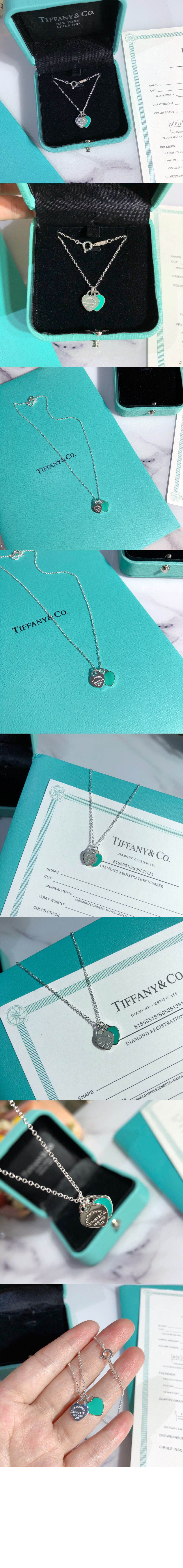 티파니앤코 더블 하트 태그 목걸이