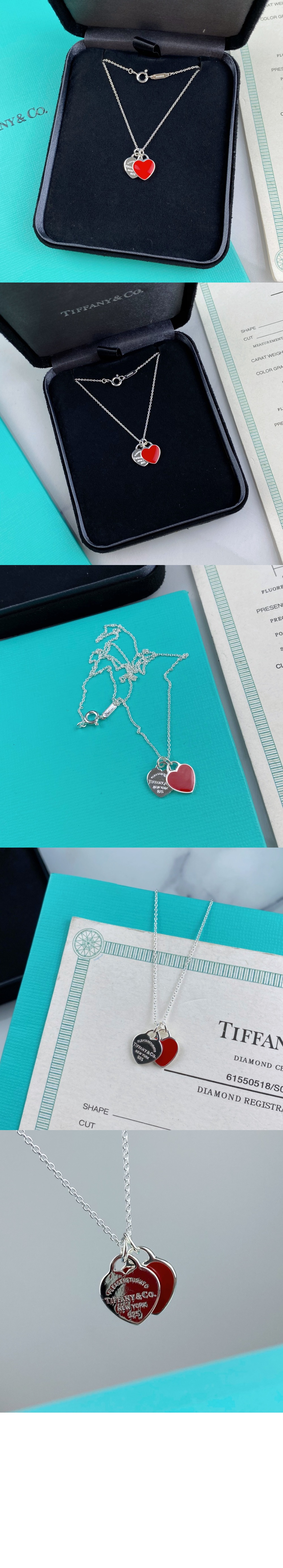 티파니앤코 더블 하트 태그 목걸이