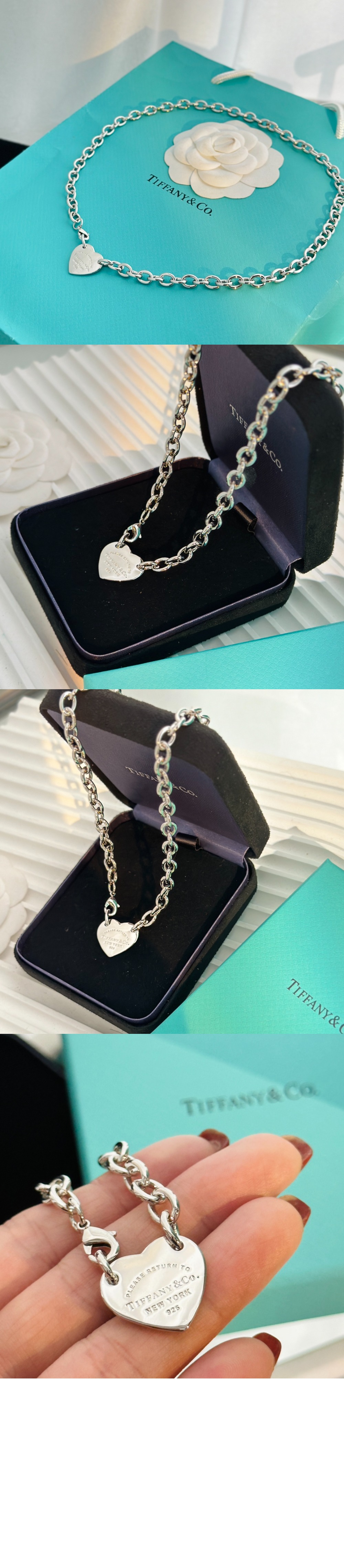 티파니앤코 하트 태그 목걸이