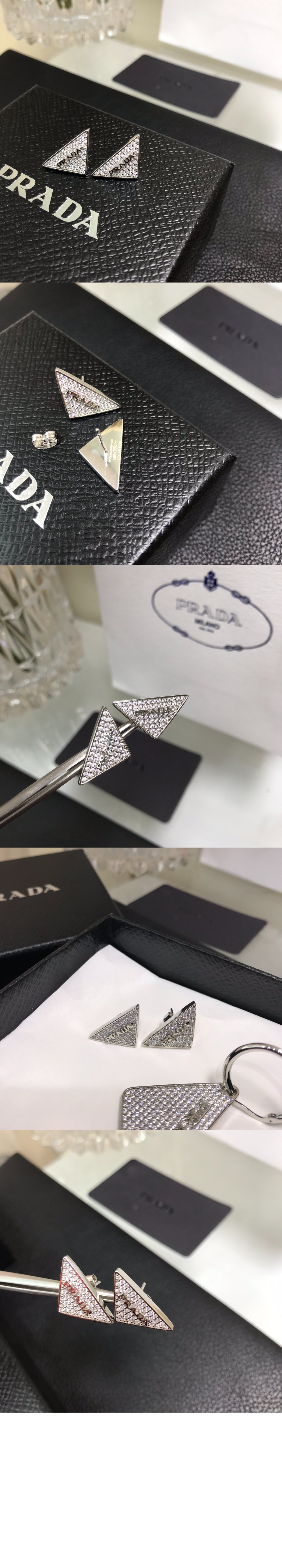 프라다 크리스털 로고 주얼리 귀걸이 1JO779