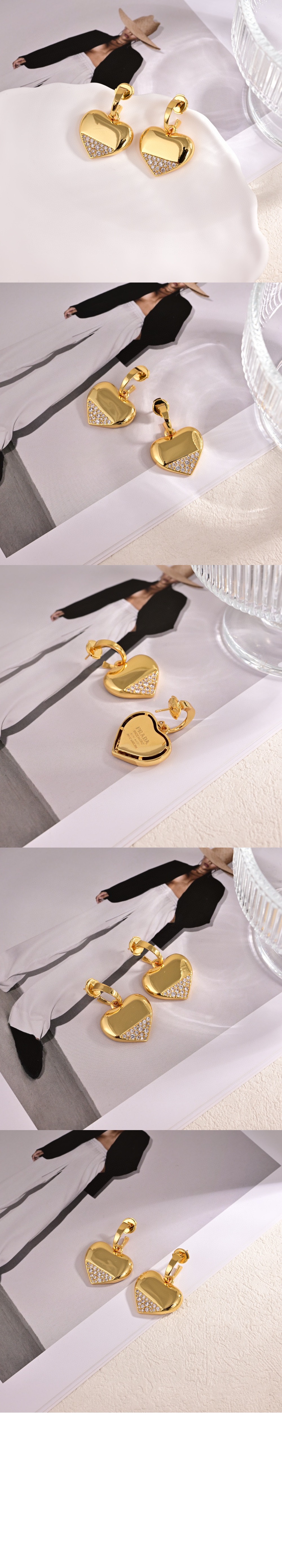 프라다 이터널 골드 펜던트 이어링 1JOA06