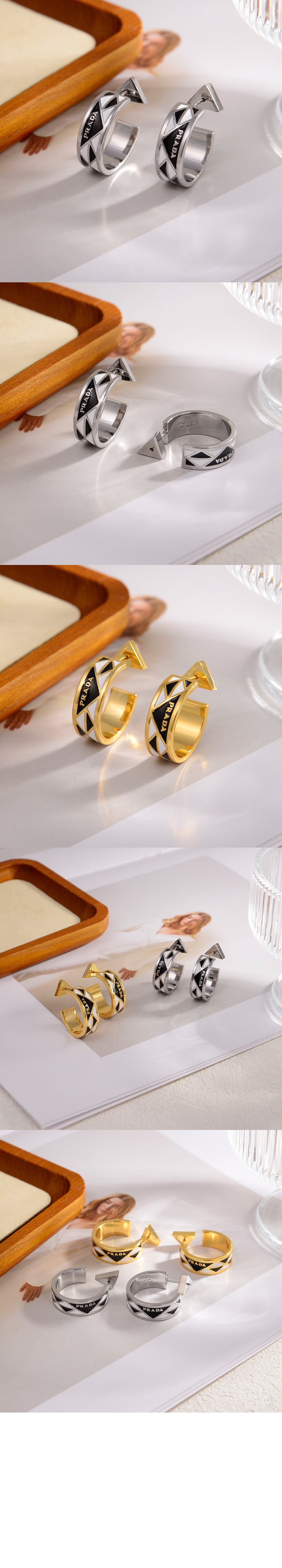 프라다 에나멜 메탈 귀걸이 1IO086