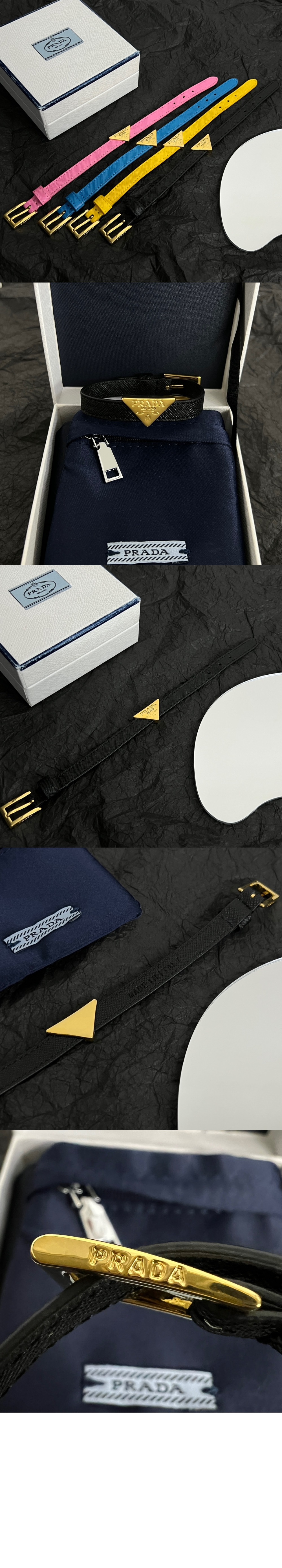 프라다 사피아노 가죽 브레이슬릿 1IB341