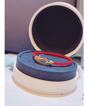 프레드 팔찌 골드 스트랩 레드