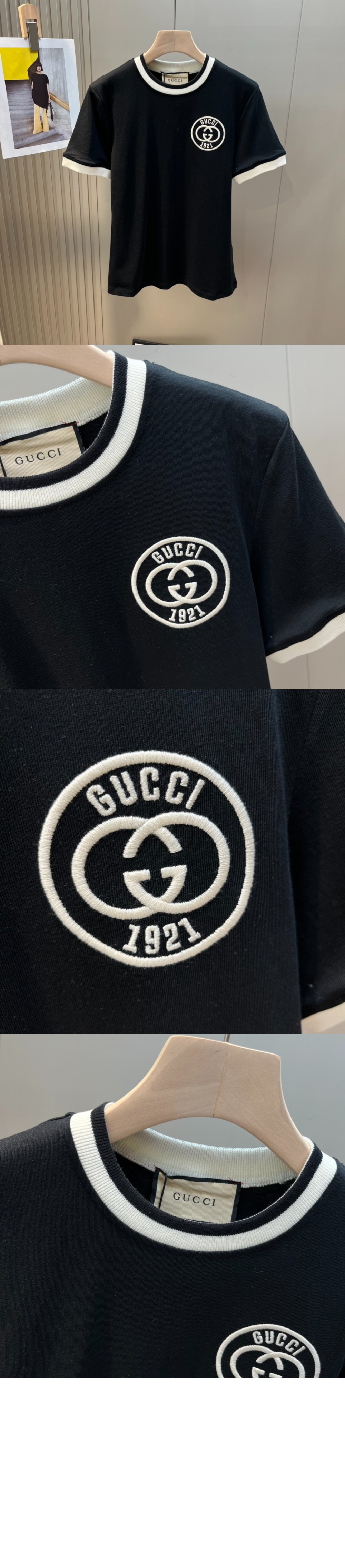 구찌 프린트 니트 톱