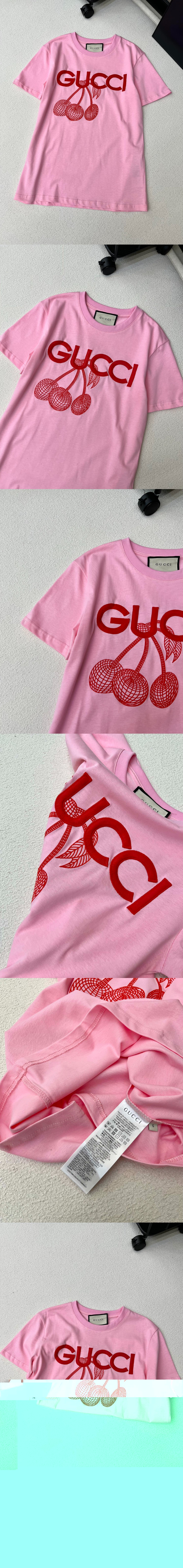 구찌 프린트 면 티셔츠