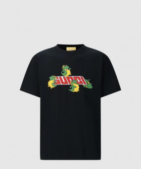 구찌 프린트 면 티셔츠