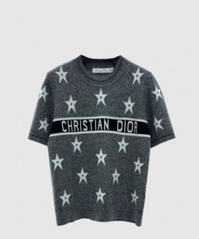 디올 프린트 니트 톱