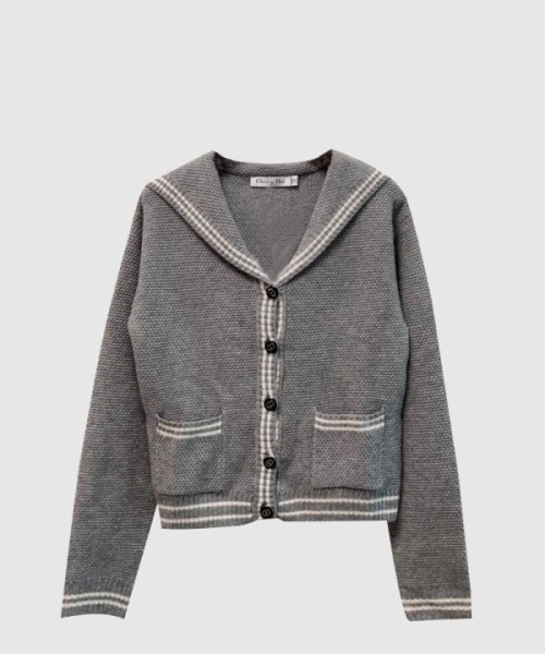 디올 프린트 니트 톱