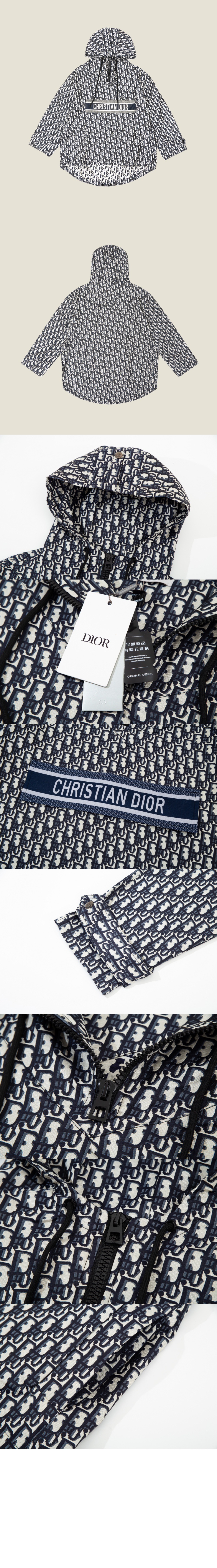 디올 로고 후드 긴팔