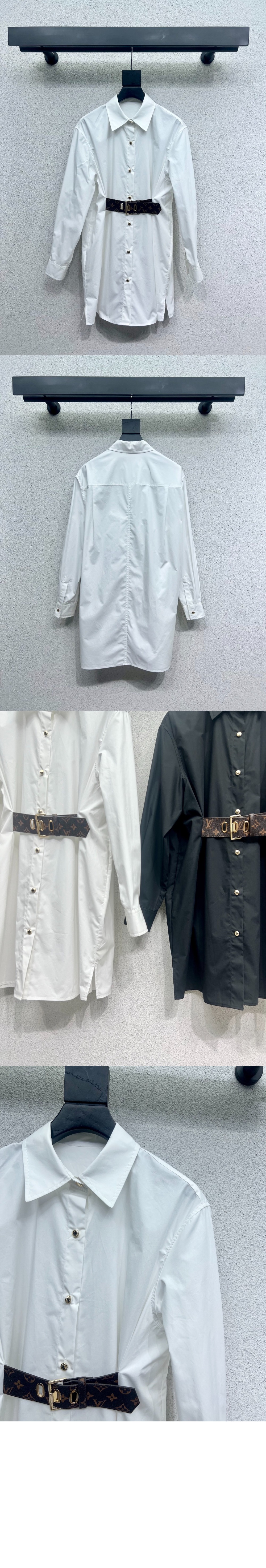 루이비통 벨티드 셔츠 드레스