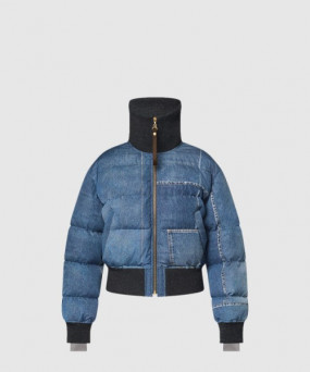 루이비통 데님 프린트 크롭드 푸퍼 재킷