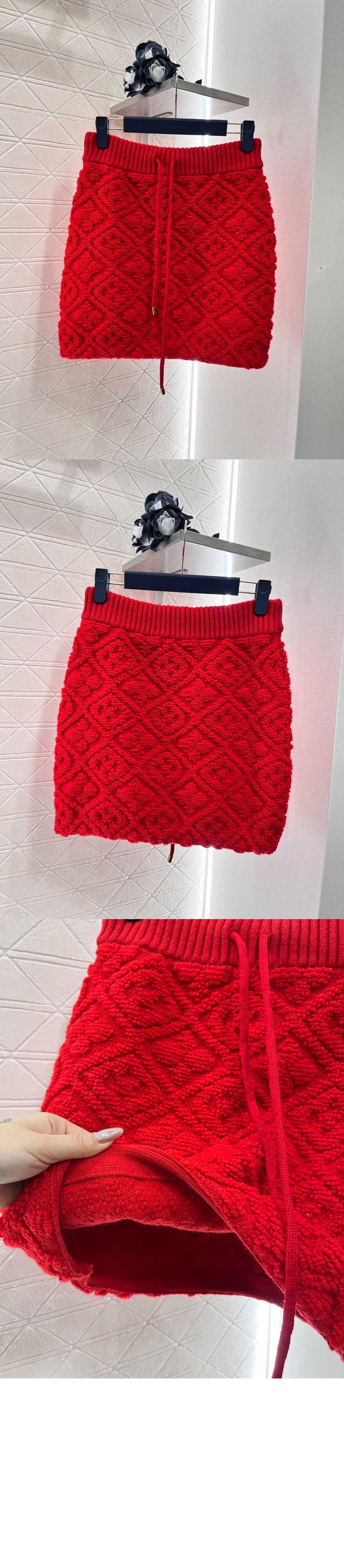 루이비통 모노그램 패턴 테리 미니 스커트